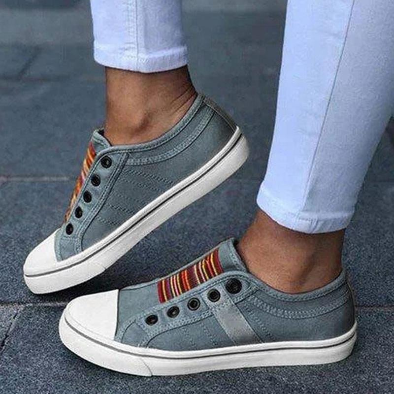 2025-ös új nyári ortopéd cipők Vintage Denim Slip On