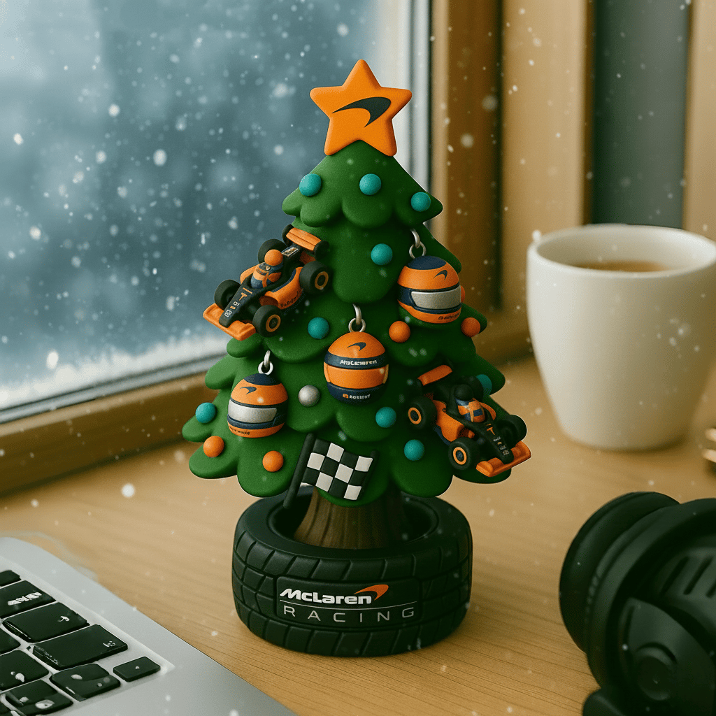 🎄🏎️ Miniatűr F1-es csapatstílusú karácsonyfa