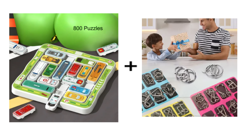 ✨Gyermek parkolási kirakós🧠Logikai gondolkodási puzzle 400/800 Puzzle